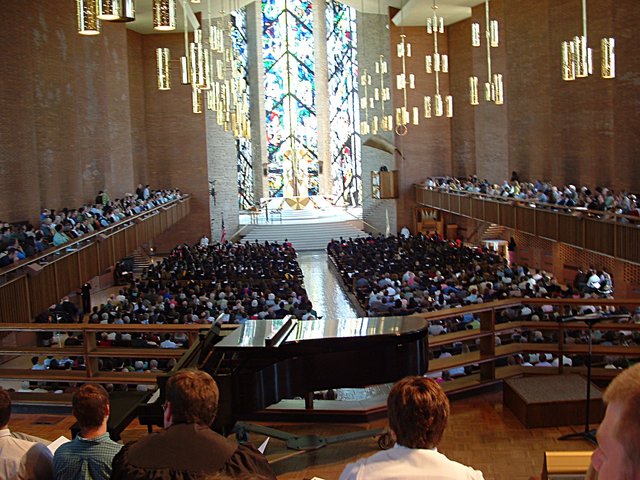 Baccalaureate at the Chapel of the Resurrection as viewed from the choir loft.